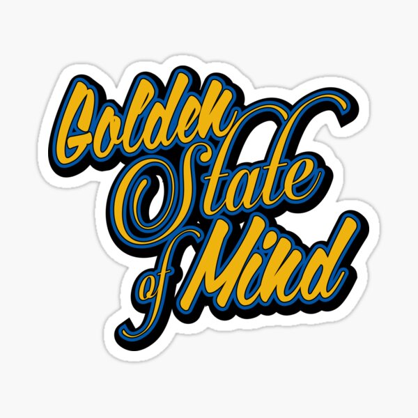 Golden State of Mind Script Sticker