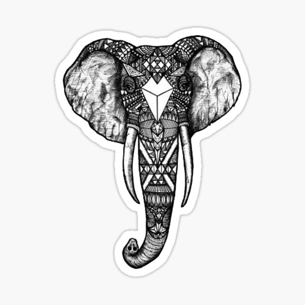 Sticker Aztec Elephant Redbubble