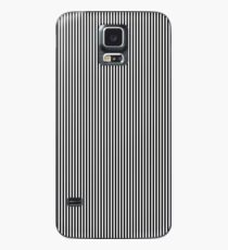 Midnight Black and White Vertical Sailor Stripes Case/Skin for Samsung Galaxy