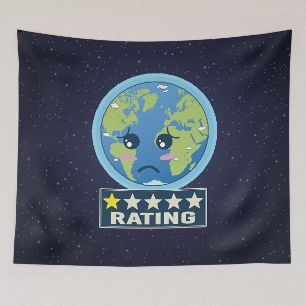 Item preview, Sad cartoon Earth upset about the one-star rating designed and sold by hitpointer.