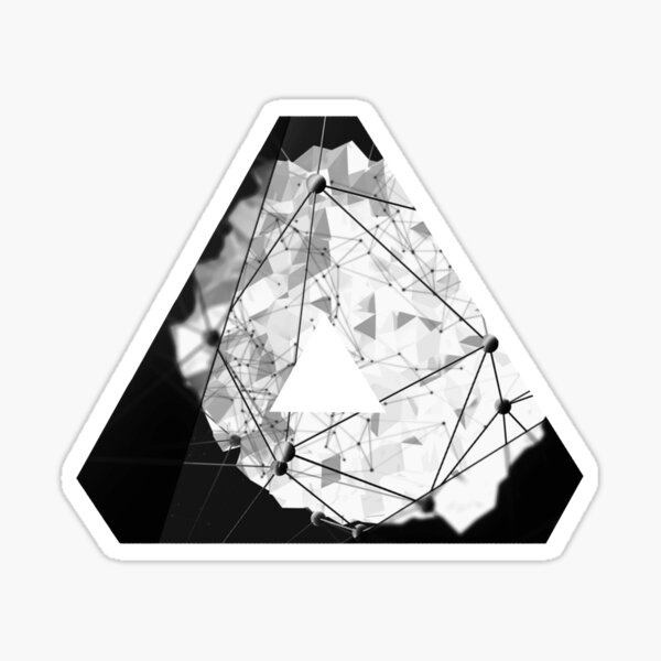 Abstract Geometry: Monochrome Crystal (Black/White/Grey) Sticker