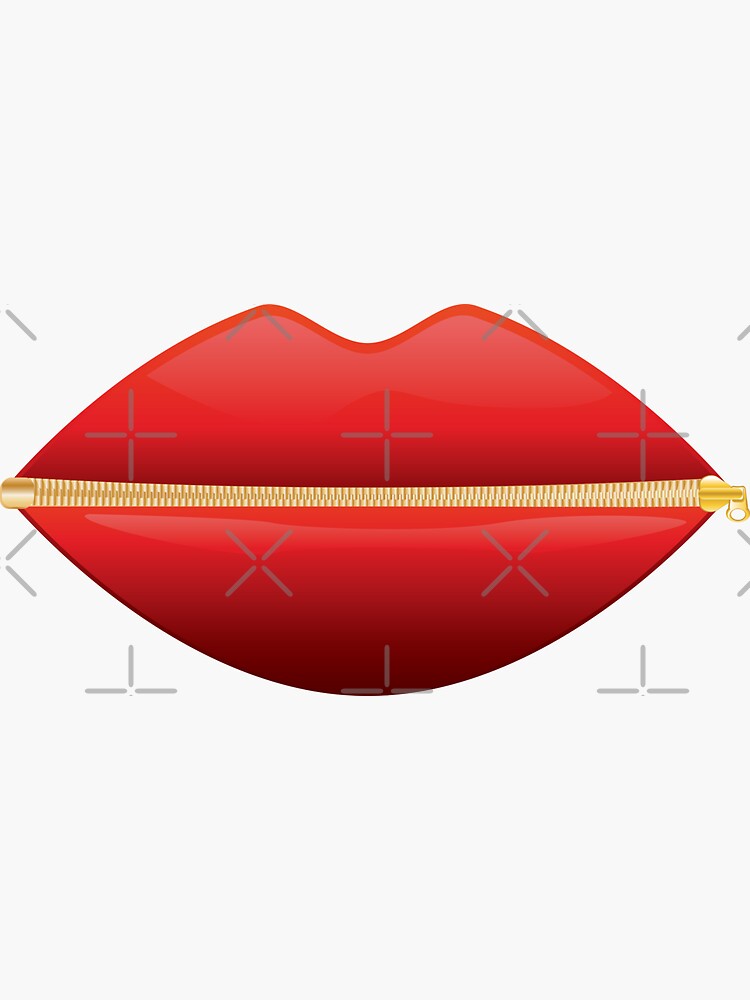 "Zipped Lips" Sticker by AnnArtshock Redbubble