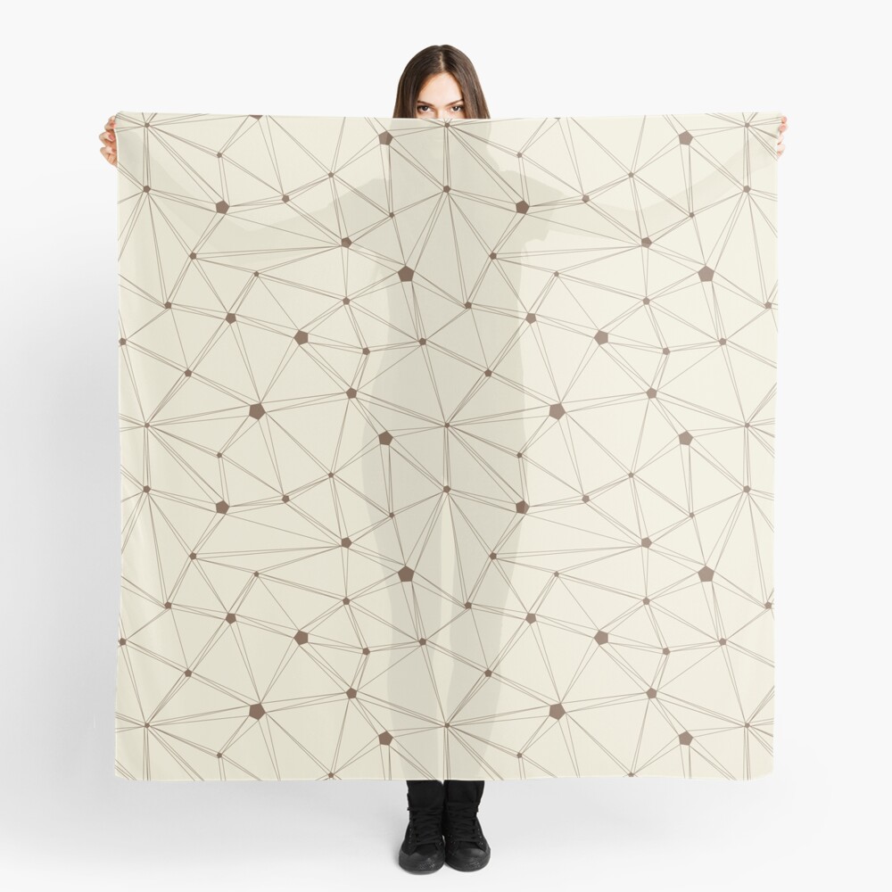 Pentagon grid toffee and cream Scarf