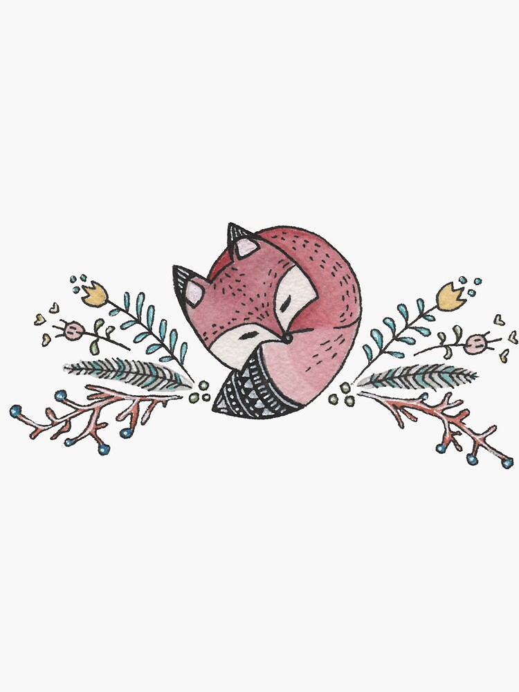 Thumbnail 3 of 3, Sticker, Foxy Garden designed and sold by crafty-fox.