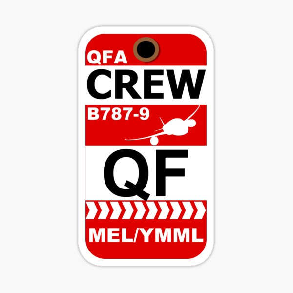 QF Boeing 787-9 Crew Melbourne Sticker