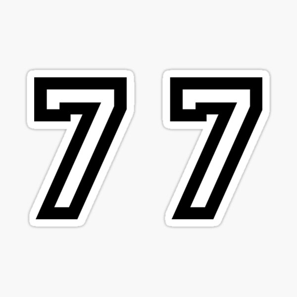 Sports Number 77, red black color lucky sport seventy seven Sticker for  Sale by ArtIsParty