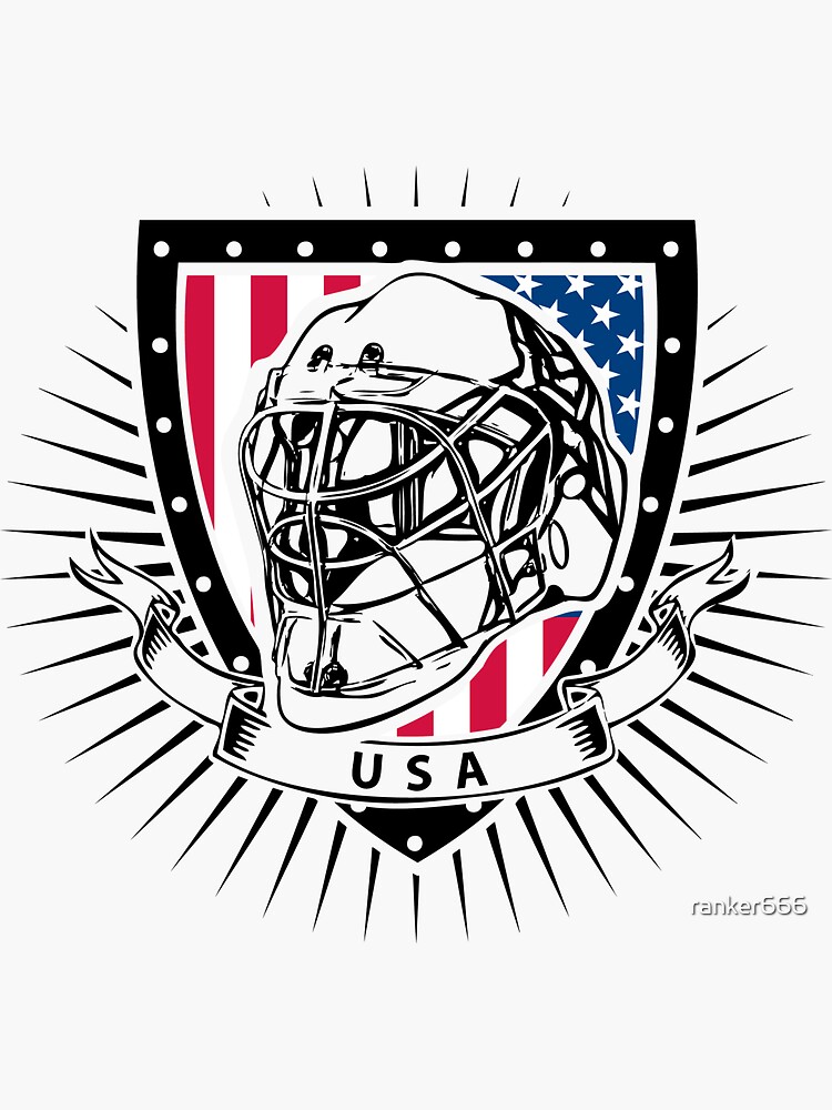 "usa ice hockey helmet shield" Sticker for Sale by ranker666 Redbubble