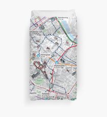 Wien _ Vienna - Austria - Central City Lines Map - HD Duvet Cover