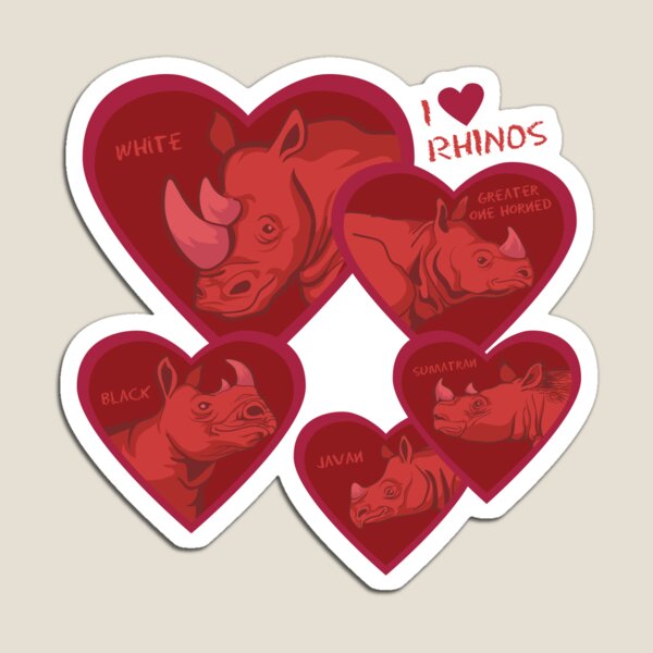 Love Rhinos - multiple species Magnet