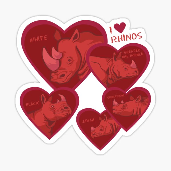 Love Rhinos - multiple species Sticker