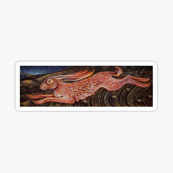Running Hare by Lucy Everitt Sticker