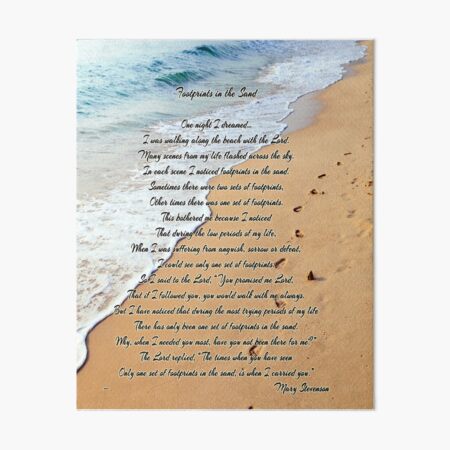 FootPrints in the Sand Art Board Print