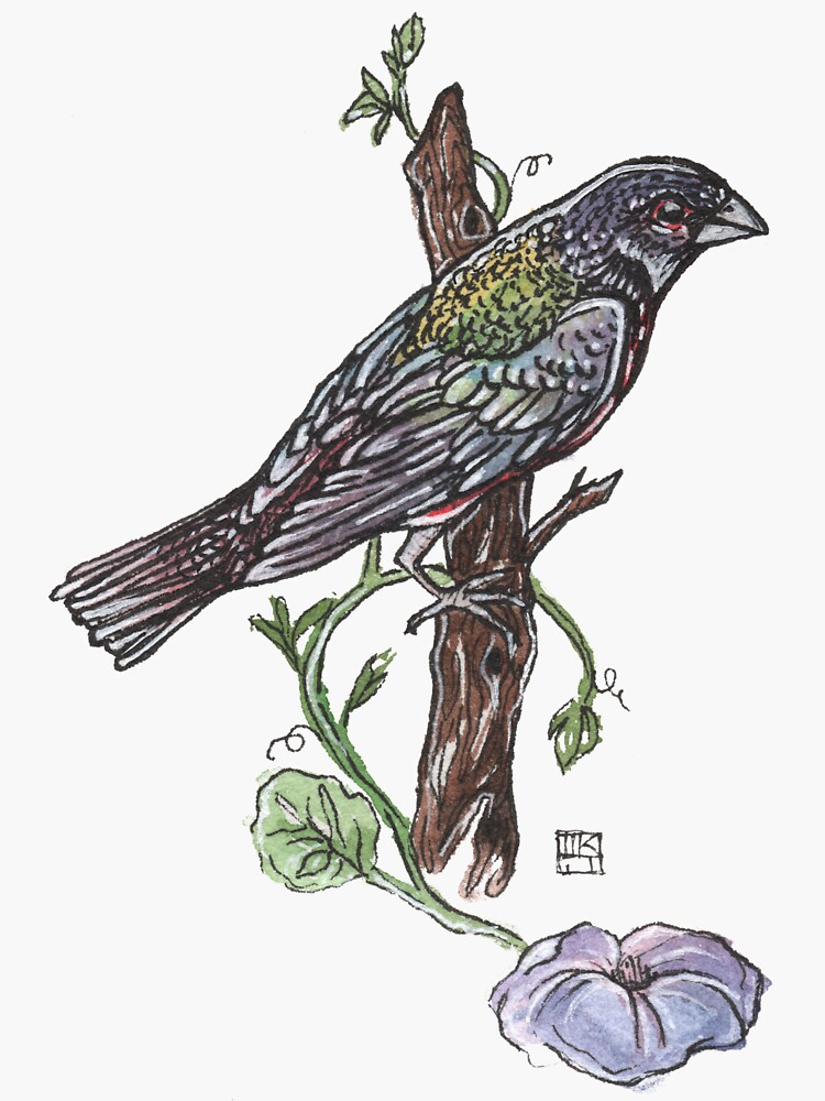Thumbnail 3 of 3, Sticker, Painted Bunting designed and sold by crafty-fox.
