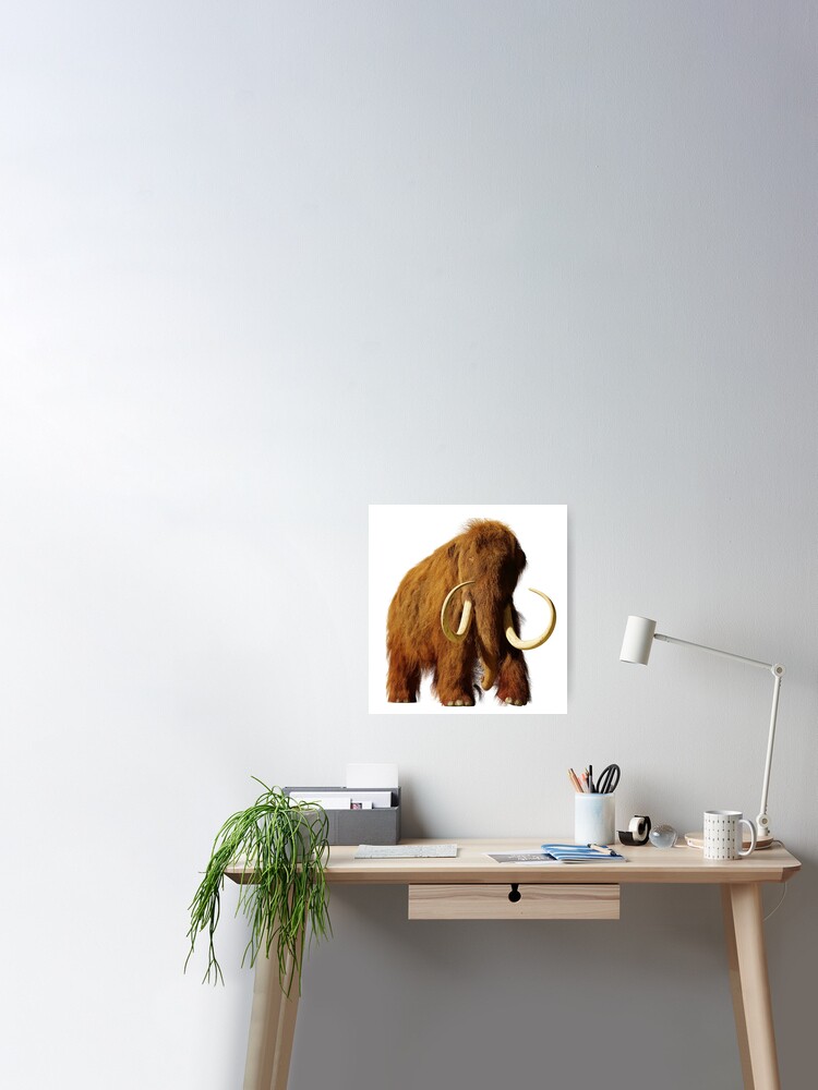 Cute Woolly Mammoth Prehistoric Mammal Poster By Dottedyeti