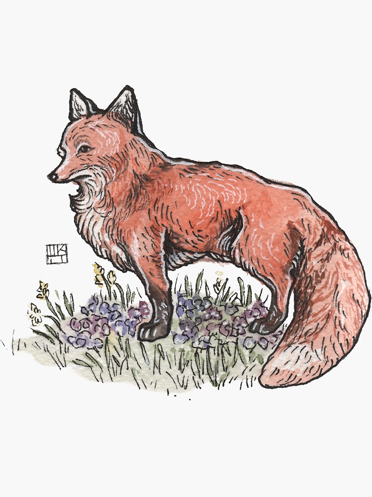 Thumbnail 3 of 3, Sticker, Meadow Frolic designed and sold by crafty-fox.