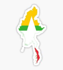 Flag Map of Myanmar Sticker
