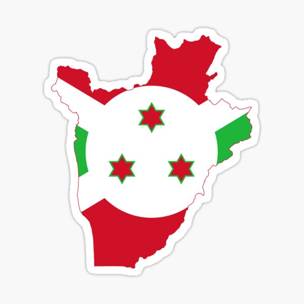 Flag Map Of Burundi Sticker By Abbeyz71 Redbubble   St,small,507x507 Pad,600x600,f8f8f8.u2 