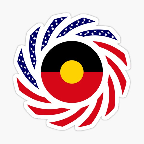 Australian Aboriginal American Multinational Patriot Flag Series Sticker