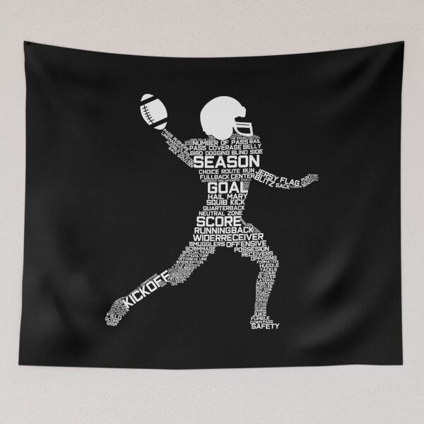 Item preview, Funny Football Player Silhouette print Gift Word Cloud product designed and sold by D-C-Designs.
