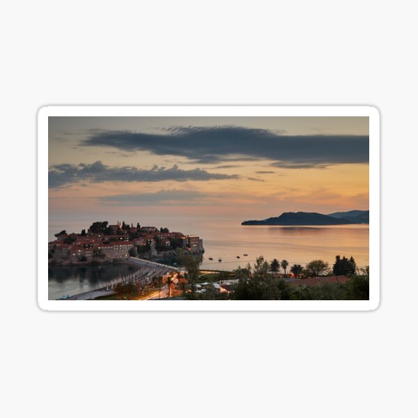 Item preview, Sveti Stefan in Montengro at Sunset designed and sold by Cabot Trail Pathfinders.