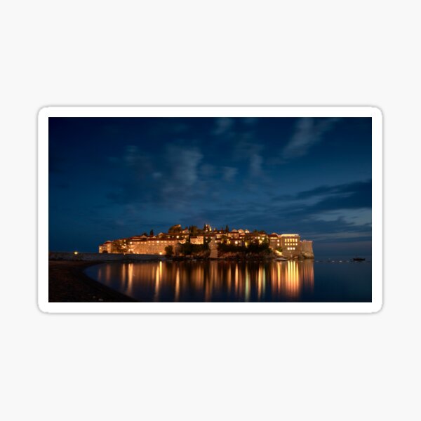 Item preview, Sveti Stefan in Montengro at Night designed and sold by Cabot Trail Pathfinders.