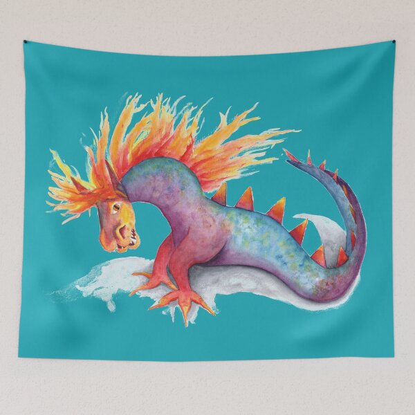 Item preview, Rainbow dragon snake watercolor designed and sold by Marlene Wagenhofer.