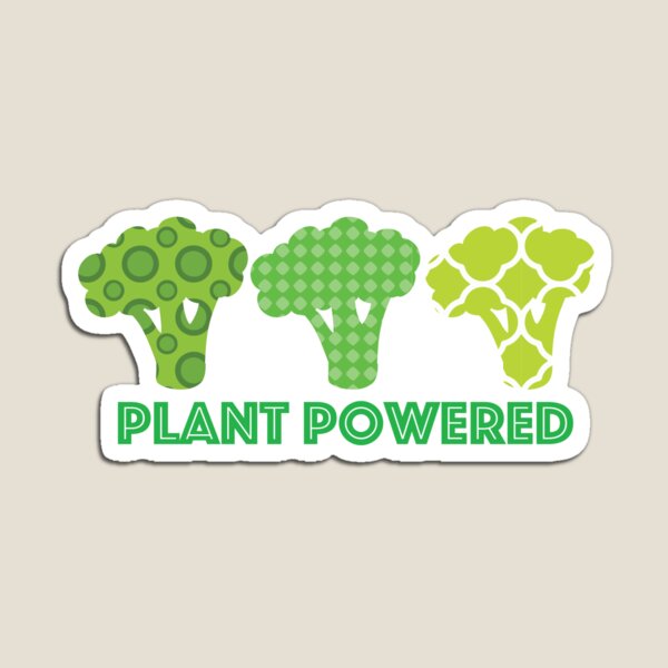 'Powered by Veg' Broccoli Vegan Design Magnet