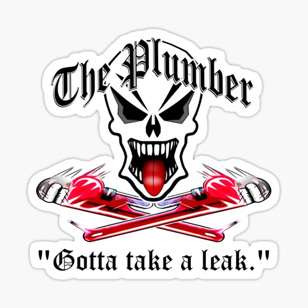 Plumber crossbones decal plumbers plumbing pipe tradesman skull badge sticker