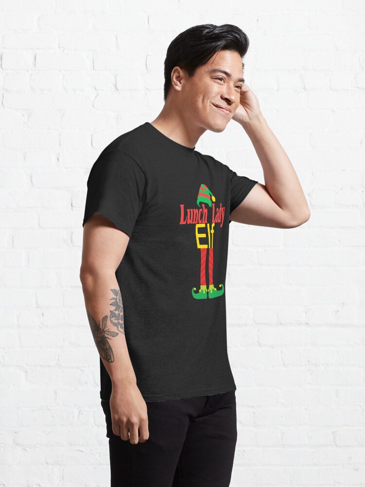 Discover Christmas Lunch Lady Elf With Hat & Feet Holiday Gift Classic T-Shirt