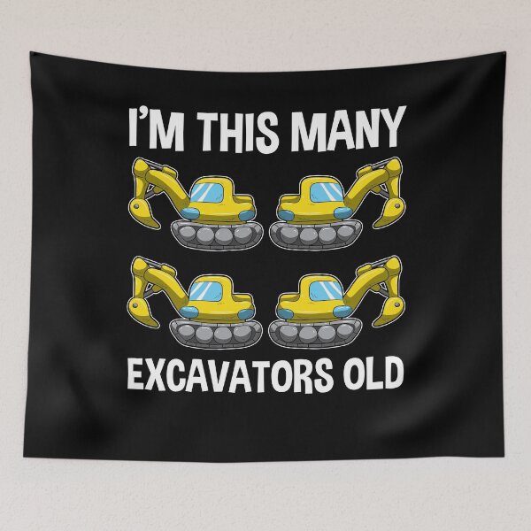 Item preview, I'm This Many Excavators Old 4 Birthday Gift designed and sold by BornDesign.