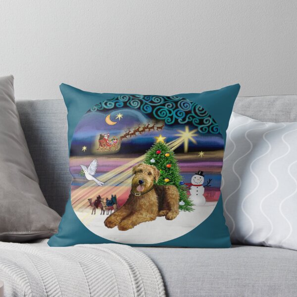 Item preview, Christmas Magic with an Airedale designed and sold by JeanBFitzgerald.