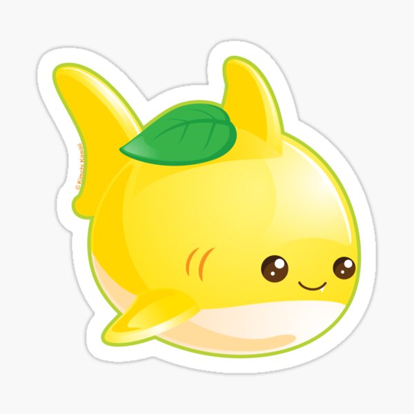 Cute Pun Lemon Shark Sticker For Sale By Kimchikawaii Redbubble