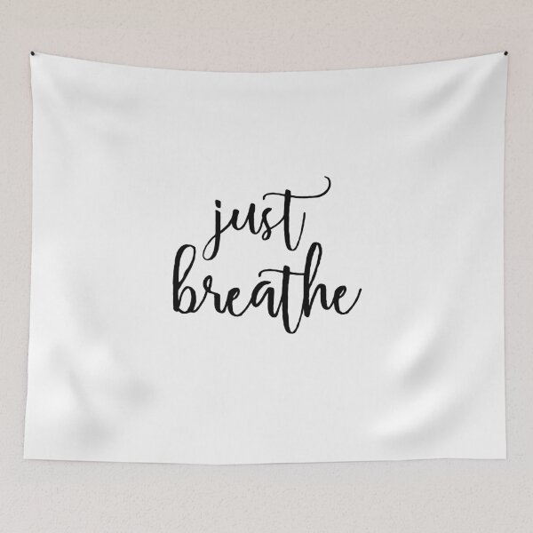 Artikelvorschau, Just breathe Yoga Feelgood Meditation Sport Design entworfen und verkauft von Damn Fine Arts.
