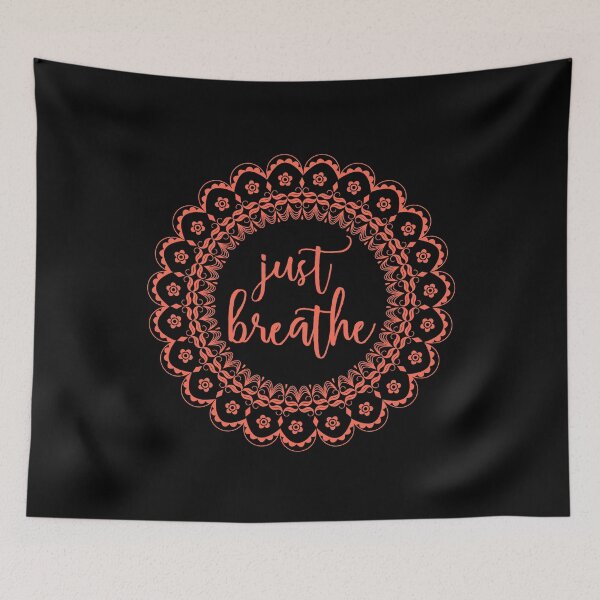 Artikelvorschau, Just breathe Yoga Meditation Mandala Geschenk entworfen und verkauft von Damn Fine Arts.