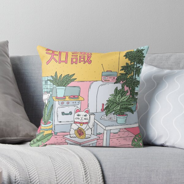 Maneki Plants Throw Pillow