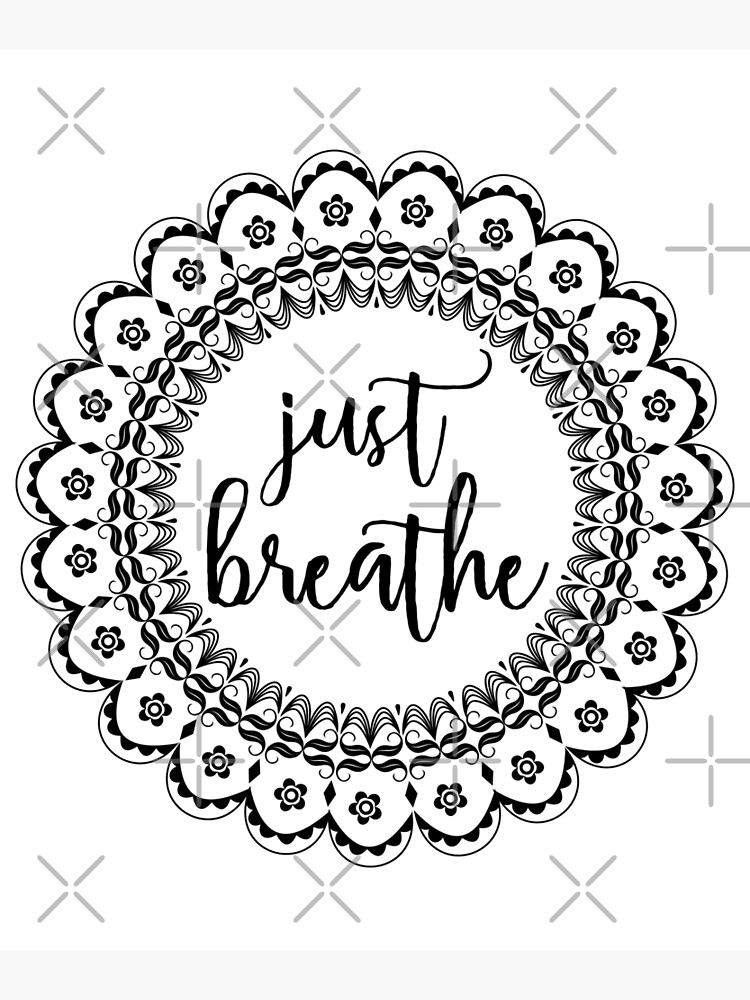 Mandala Just Breathe Yoga Meditation T-Shirt Mandala Just Breathe Yoga Meditation T-Shirt