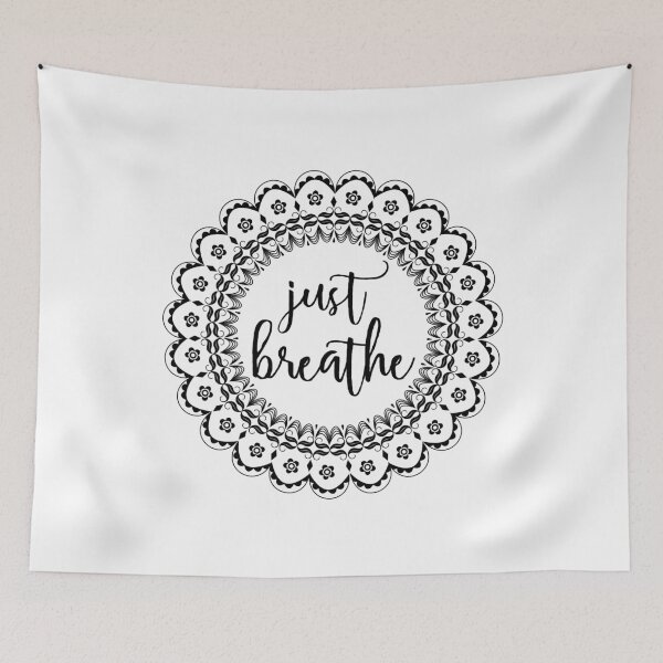 Artikelvorschau, Just breathe Yoga Meditation Mandala Geschenkidee entworfen und verkauft von Damn Fine Arts.