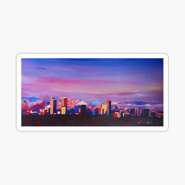 Item preview, Denver Colorado Skyline With Luminous Rocky Mountains designed and sold by artshop77.