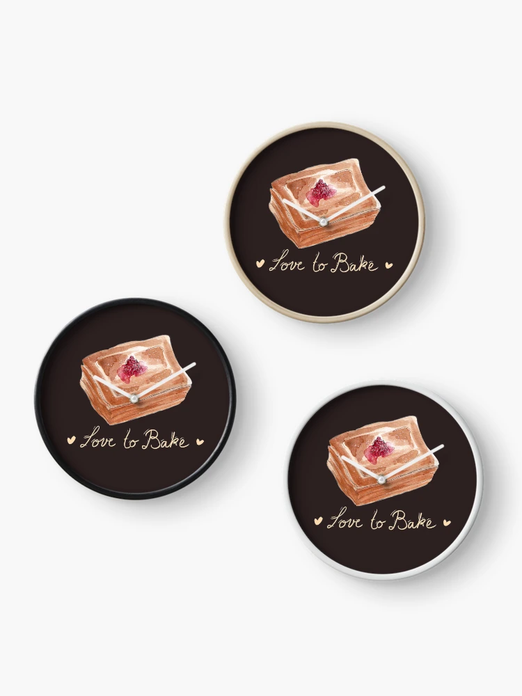 Thumbnail 3 of 4, Clock, Bakery : Raspberry Puff pastry designed and sold by RoxaneAndBuns.