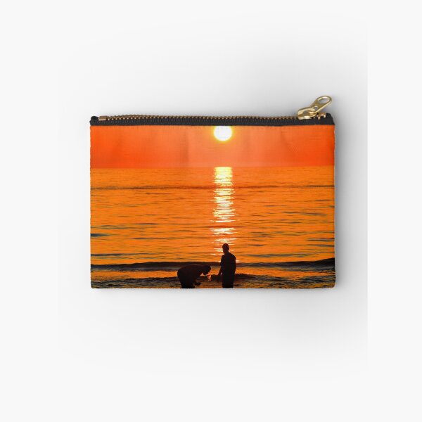 Item preview, orange sunset ocean with two people designed and sold by fineartbyK.