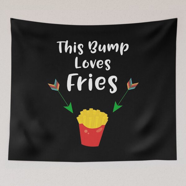 Item preview, This Baby Bump Loves Fries Funny Pregnancy Craving Announcement Design designed and sold by SpiritWestDesig.