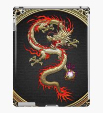 Golden Chinese Dragon Fucanglong on Black iPad Case/Skin