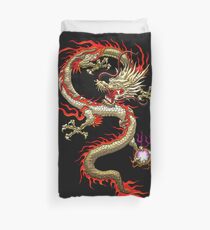 Funda nórdica Golden Chinese Dragon Fucanglong on Black