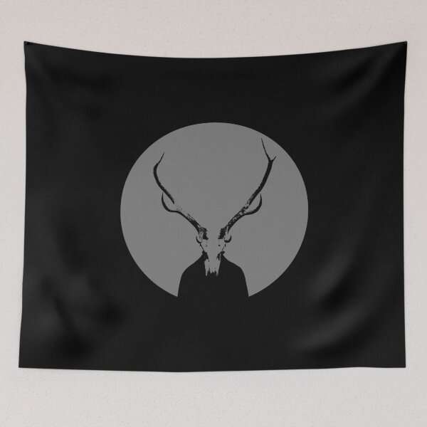 Item preview, Deer moon skull antler designed and sold by Damn Fine Arts.