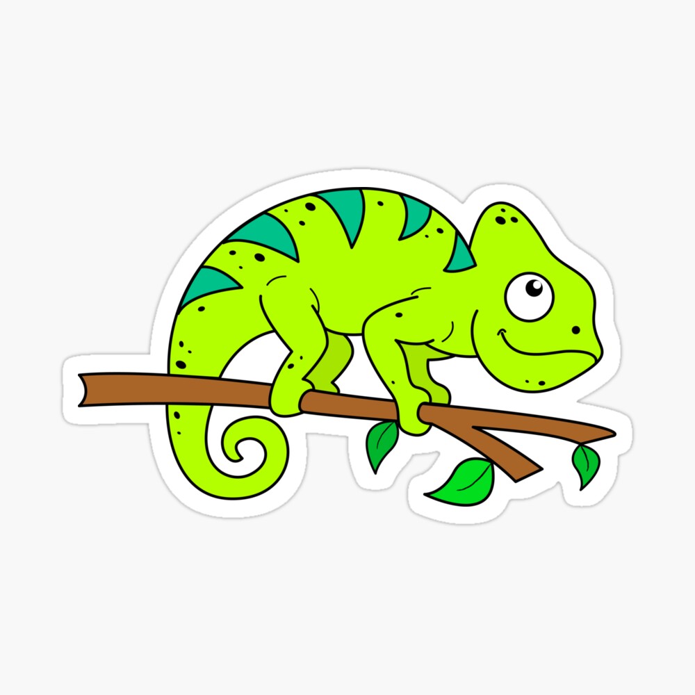 Chameleon Illustration Poster By Samshirts Redbubble