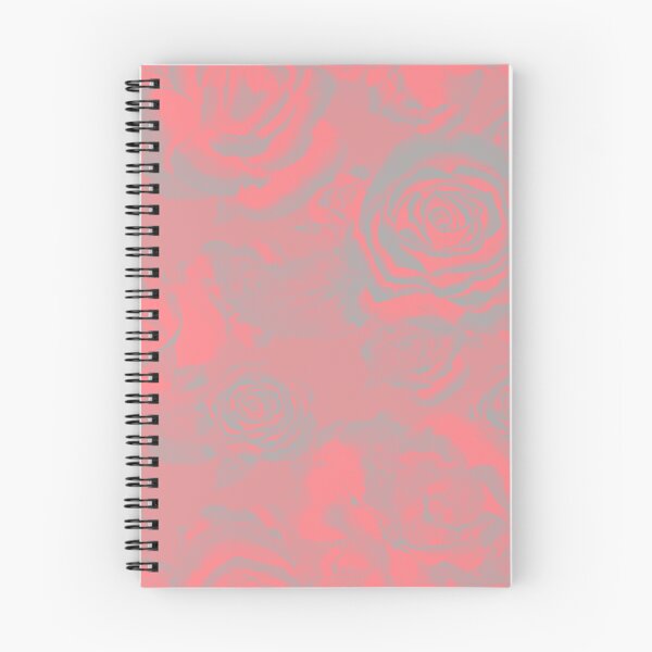 Item preview, Coral pink and light grey abstract painted roses pattern designed and sold by ankka.