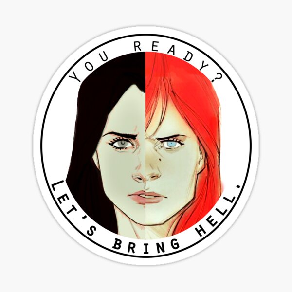 natasha and laura Sticker