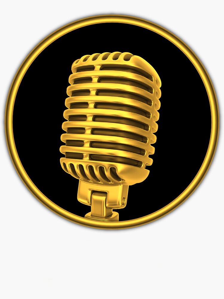 "Vintage Gold Microphone Sign" Sticker for Sale by kennyn Redbubble