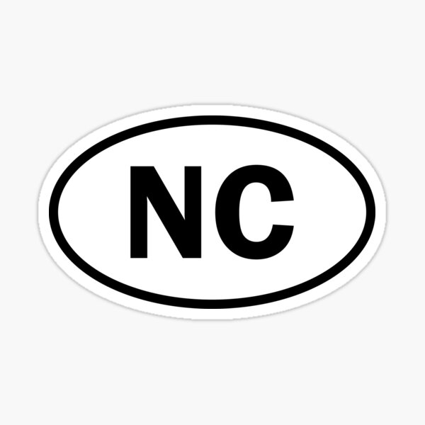 North Carolina - NC - oval sticker and more Sticker