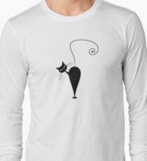 Black cat silhouette Long Sleeve T-Shirt